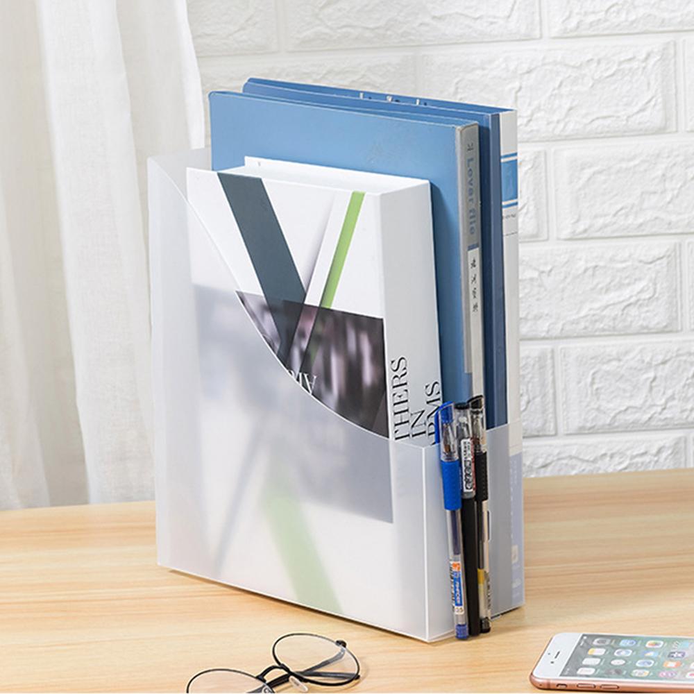 Plastic Magazine File Holder Office Organizer Transparent Frosted Organizador Escritorio Simple Desktop File Box PP Plastic