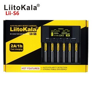 Liitokala Lii-500S Lii-500 Lii-PD4 Lii-202 Lii-402 Lii-S2 Lii-S4 18650 Batterij Oplader Voor 26650 16340 Rechareable Batterij: lii-S6