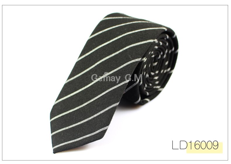 Afslappet bomuldsplaid stribet herrebånd 6cm smalle bryllupsforretning tyndt slips til mænd frisk hals slips halsbånd: Ld16009