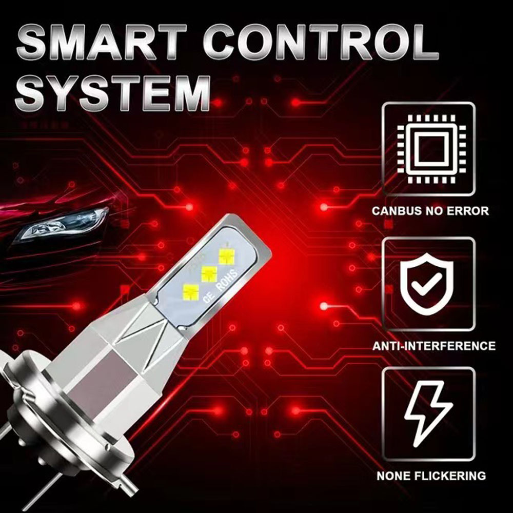 20000LM H3 Led Bulb H1 Mini 1:1 Plug Play Fanless Car Led Lamp 2525 CSP Led Headlight Fog Lights DRL White Yellow 12V 24V