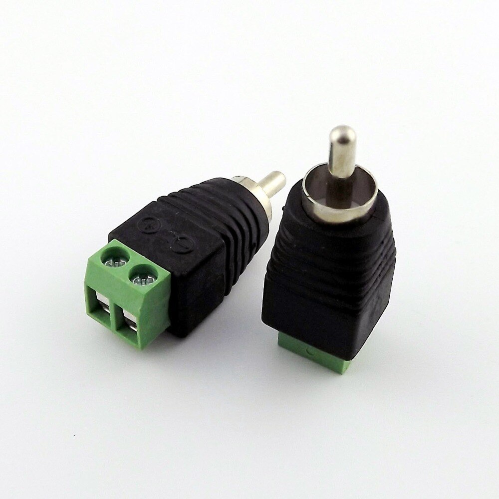 2x RCA Male Plug naar AV Schroefklem Connector Adapter voor CCTV Camera Video Balun