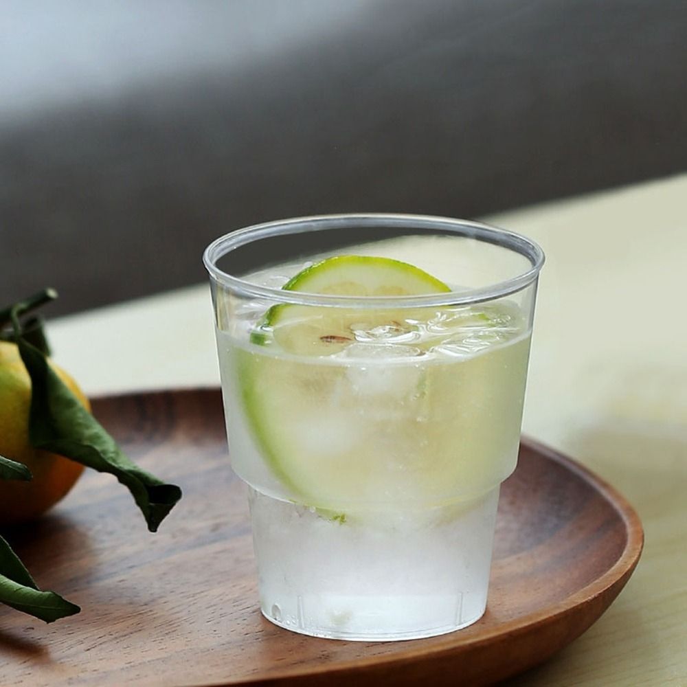 Taza de agua desechable duradera de 200ML, taza de aviación transparente de plástico de alimentaria, taza de vino gruesa resistente al calor para pícnic al aire libre