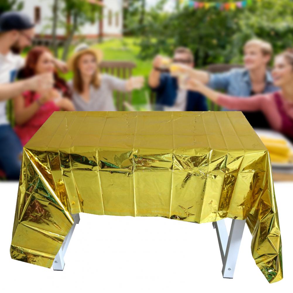 Universal Shiny Table Cloth Party Tablecovers Easy to Use Plastic Tablecloth Shiny for Home