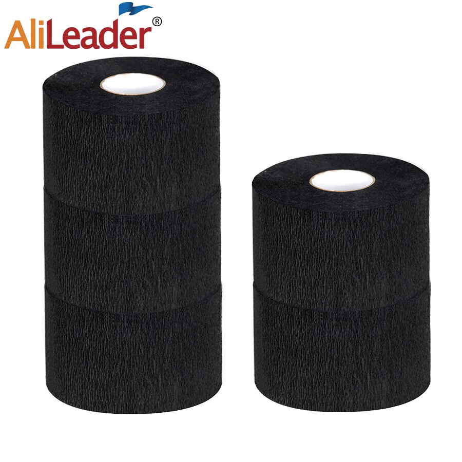 Alileader 1 rollo desechable papel para cuello blanco o negro elástico banda de papel de proteger el cuello de peluquería de herramienta