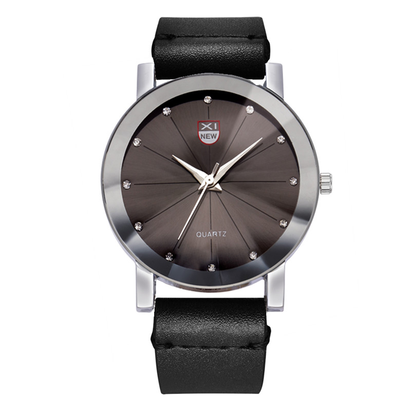 Relogio Masculino Xinew Goedkope Horloges Voor Mannen Mode Lederen Band Eenvoudige Quartz Polshorloge Erkek Barato Saat Zwart: Bronze