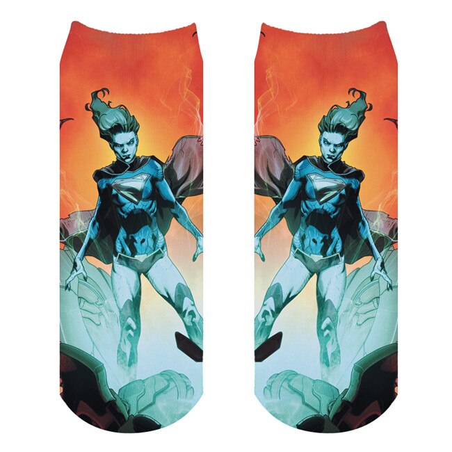 BAEKADOO Unisex Casual algodón 3D dibujos animados impreso Calcetines: A124