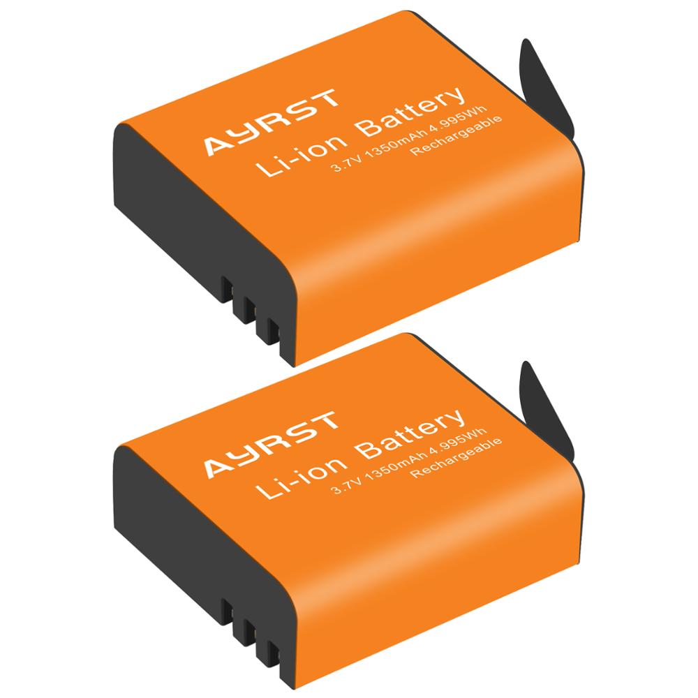 4 pièces 1350mAh PG1050 SJ4000 PG900 batterie + chargeur Double USB Pour SJCAM SJ5000 SJ6000 SJ8000 M10 EKEN 4K H8 H9 GIT-LB101 batteries: 2 battery