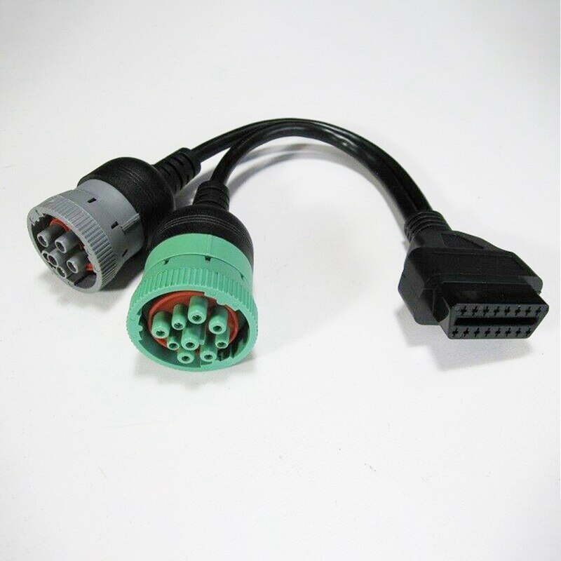 Cable adaptador de 6 pines J1708 + 9 Pin J1939 a 16 pines OBD2 OBD-II para camiones de alta resistencia
