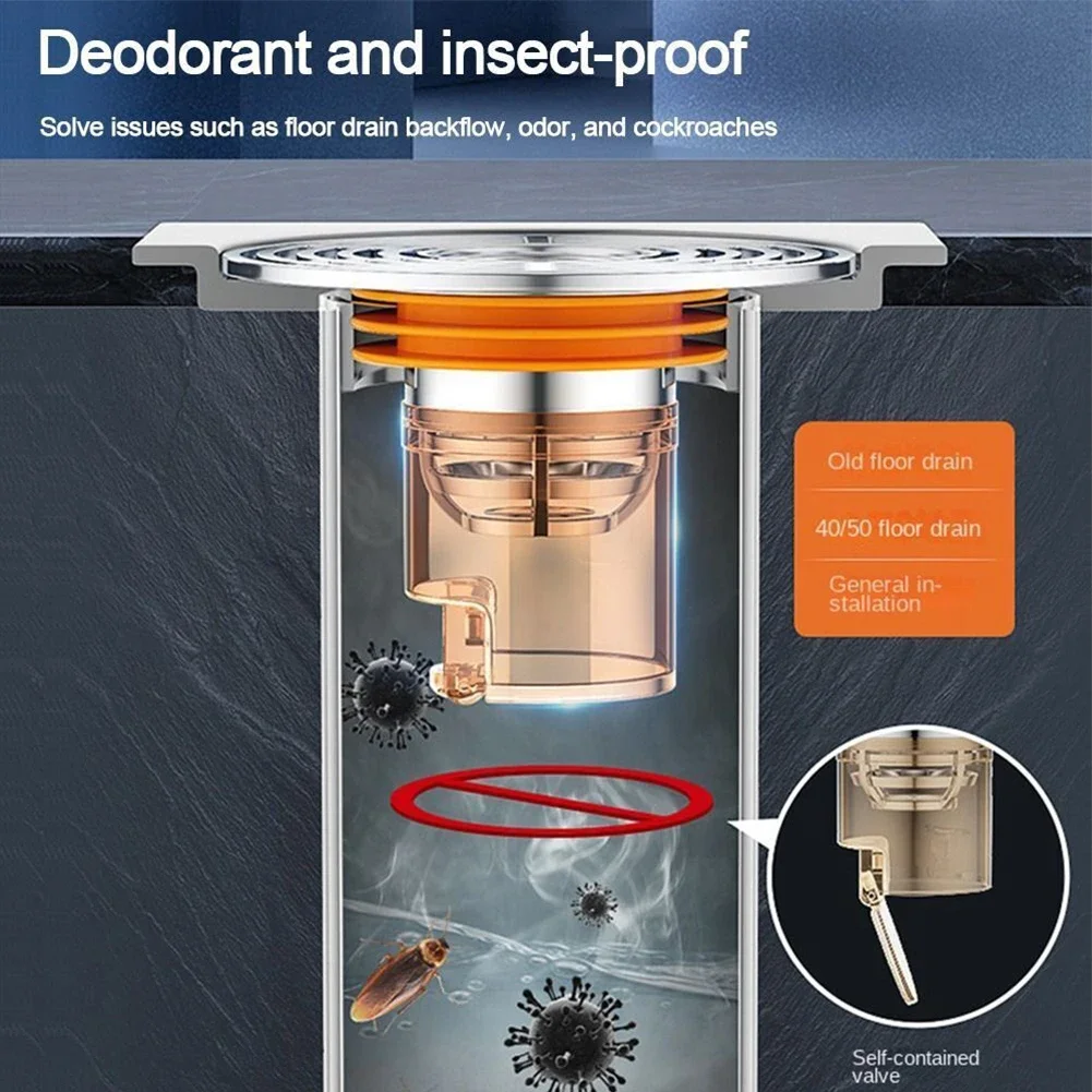 Drain trap Bath Shower Floor Strainer Cover Plug Trap One-Way Drain Valve Toilet Insect Prevention Deodorant Sewer Strainer