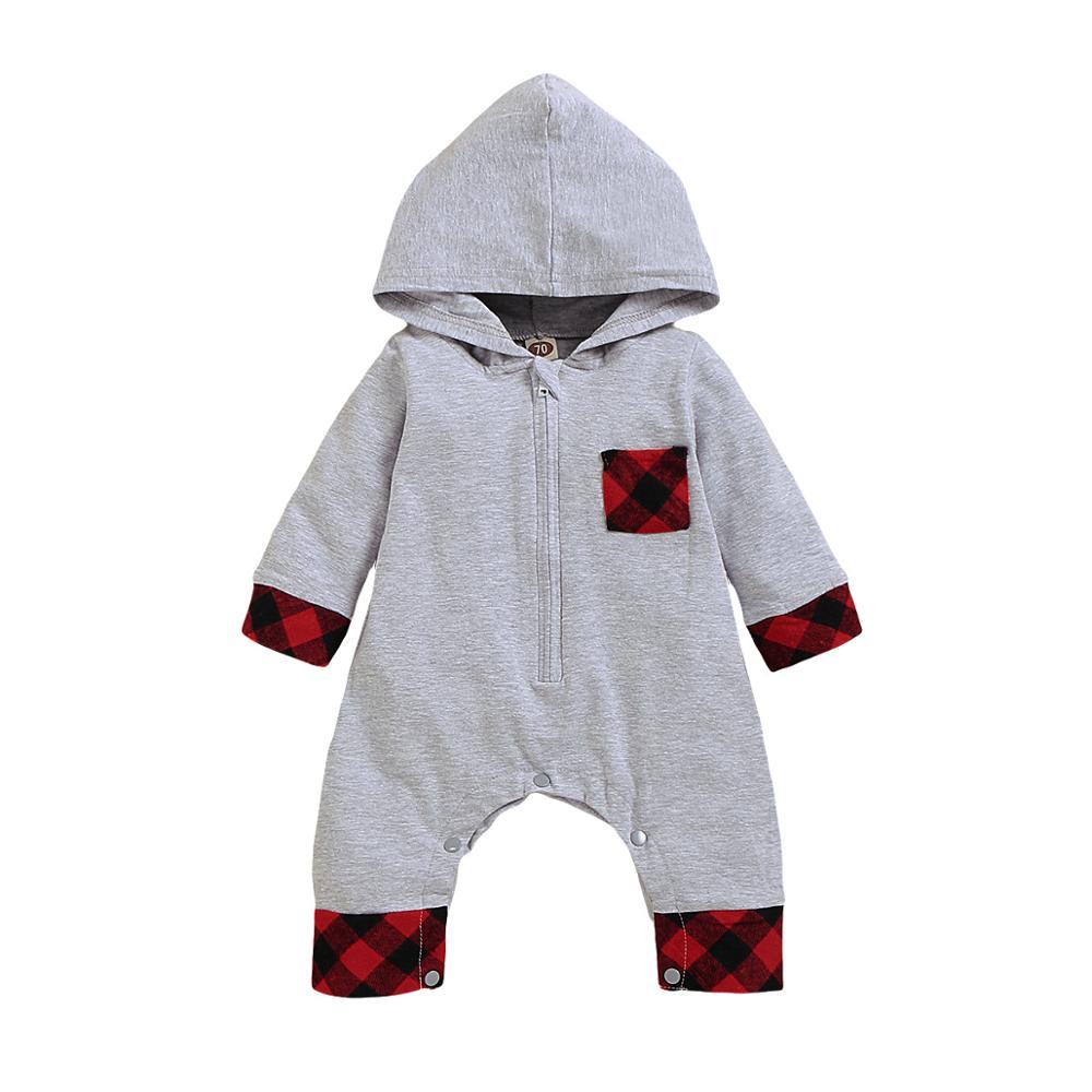 0-18M Pasgeboren Baby Lange Mouw Rits Kleding Rompertjes Baby Jongens Meisjes Romper Hooded Jumpsuit Een Stukken Outfits katoen