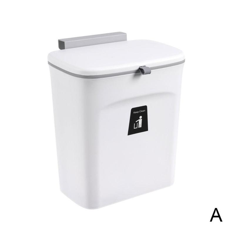 Kitchen Trash Can Kitchen Waste Bin Kitchen Garbage Cans Recycle Rubbish Bin Cabinet Hanging Trash Can With Non-marking Sticker: A