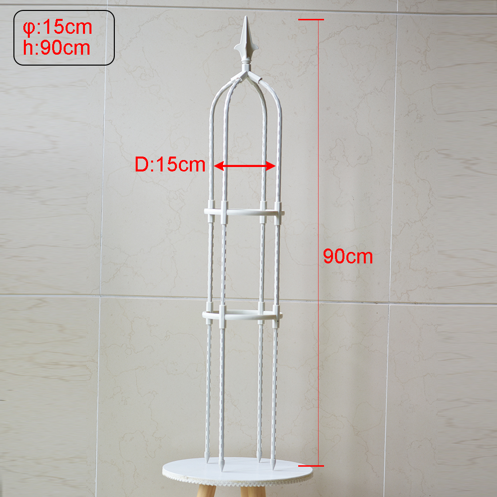 Plant Klimrek Outdoor Bloem Stand Tuin Obelisk Trellis Draagbare Plant Ondersteuning Toren Europese Bloem Stand: Zilver