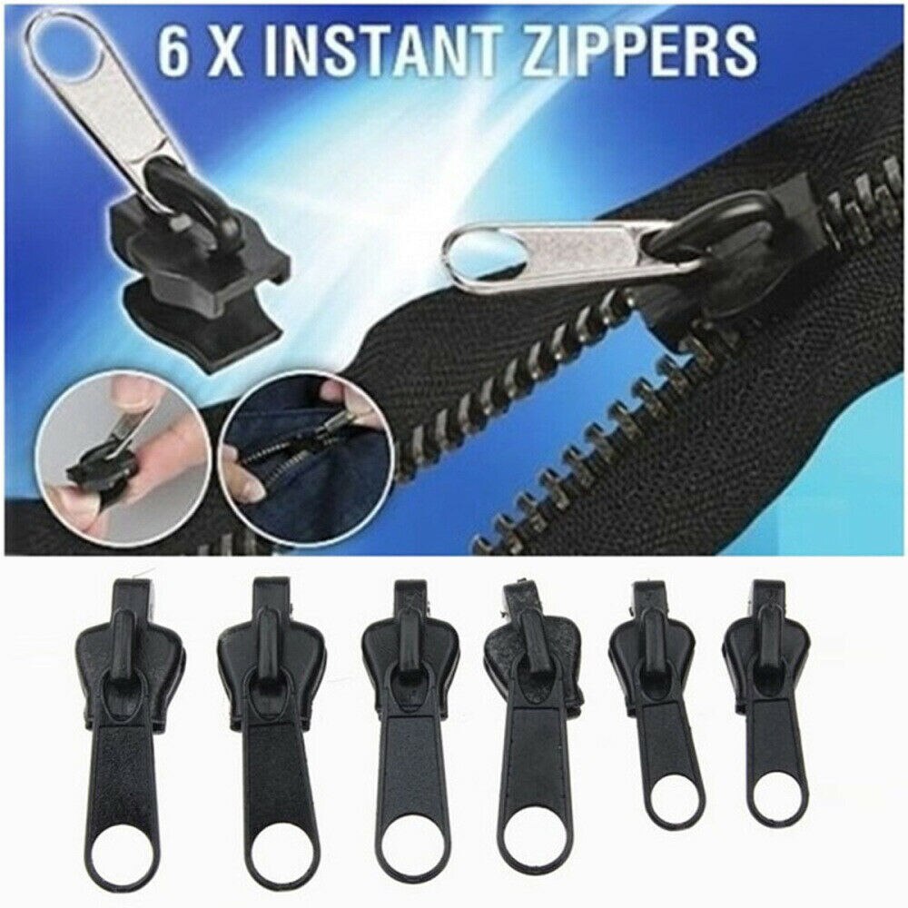 6 Stks/set Universal Instant Fix Rits Reparatie Kit Vervanging Zip Slider Tanden Rescue Ritsen Voor Naaien Kleding