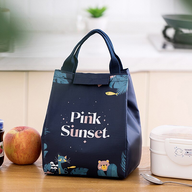 1 Pc Cartoon Lunch Tas Vrouwen Verse Koeler Zakken Waterdichte Draagbare Rits Thermische Oxford Lunchbox Tote Voedsel Zakken