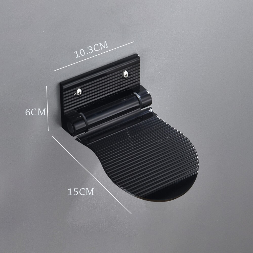 Foldbart bad fodstøtte piedestal skridsikkert brusebad fodskammel pedal aluminiumslegering vægmonteret vask fod trin badeværelsesprodukter