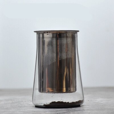 Tamis à café préparé à la main en acier inoxydable 304, filtre fin, tasse de café en poudre, tasse d'odeur, broyeur récepteur de poudre: Glass
