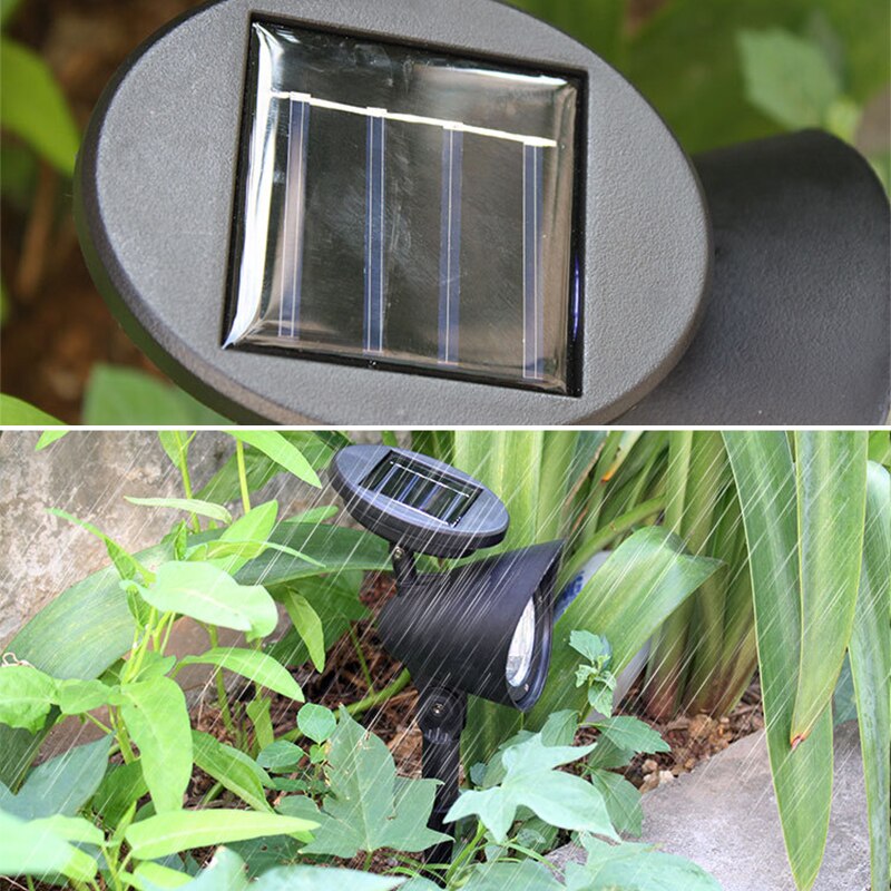 2pcs 4LED Solar Lawn Spotlight Garden Light Outdoor Waterproof Solar Panel Power Flood Lights Garden Light Pathway Light