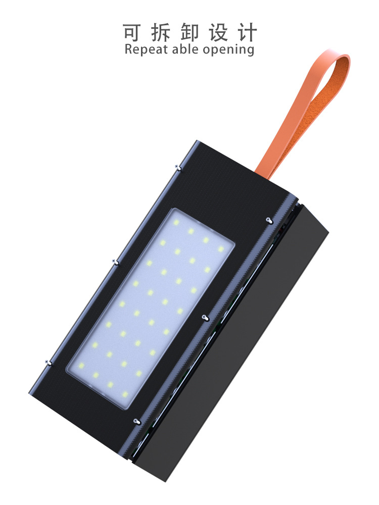 24*18650 Batterij Powerbank Behuizingen DIY Mobiele Powerbank Case met Draadloos Opladen en Campinglamp Afneembaar, Loodvrij