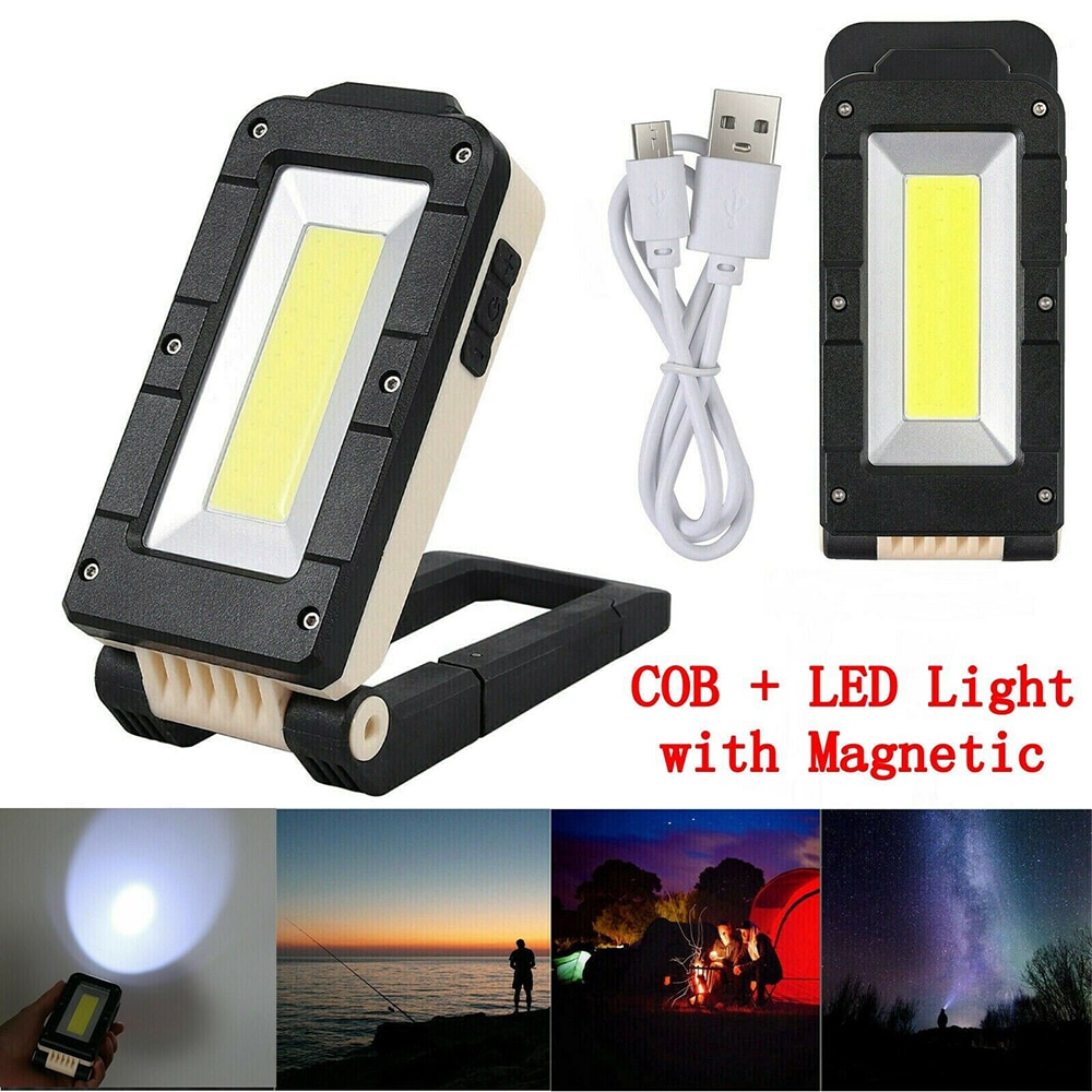 LED Work Light Magnetic Torch USB Rechargeable Super Bright Beautiful Light COB Inspection Lamp For Car Garage Workshop Hiking