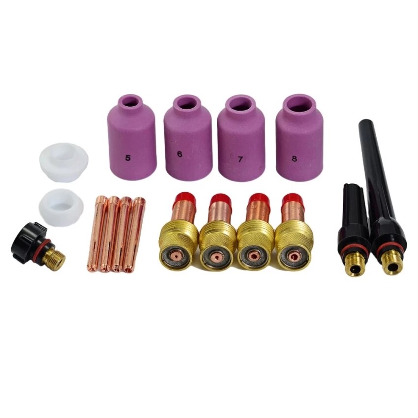 TIG Welding Consumables Accessories KIT Gas lens Nozzle insulator Cup Fit TIG welding Torch SR PTA DB WP 17 18 26 Series 17PK