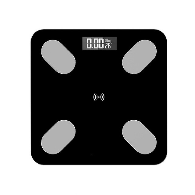 bluetooth body fat scale BMI scale smart electronic scales LED digital bathroom weight scale balance body composition analyzer: black