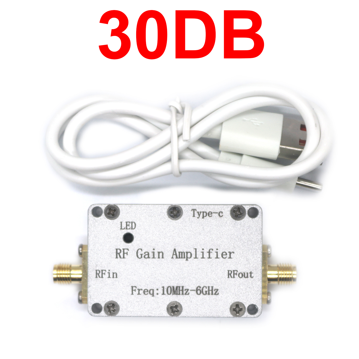 LNA 10mhz - 6ghz amplificador de ganancia de radiofrecuencia 10db 20db 30db 40db 50db amplificador de potencia de radiofrecuencia de alta planitud conduce transceptor de radio: Naranja