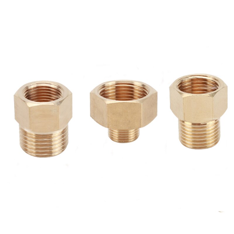 Brass 1/8 1/4 3/8 1/2 3/4 Female to Male Threaded Hex Bushing Reducer Copper Pipe Fitting Water Gas Adapter Coupler Connector