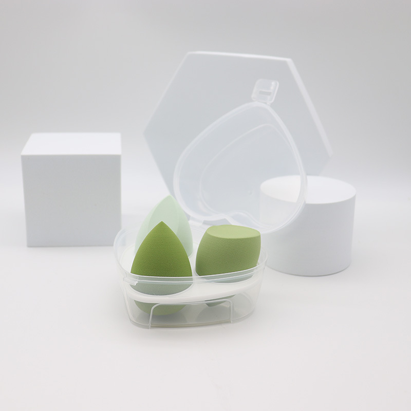 3/4 Piece Set Of Makeup Sponge, Puff, Healthy Latex Soft Sponge, Wet And Dry Set, Beveled Beauty Makeup Tool: 3 pcs Green B