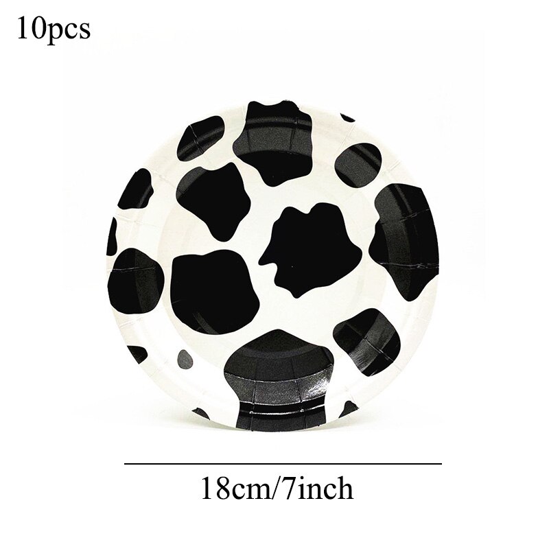 Koe Thema Servies Set Verjaardagsfeestje Wegwerp Beker Plaat Tafelkleed Dier Koe Ballonnen Baby Shower Bruiloft Decoratie