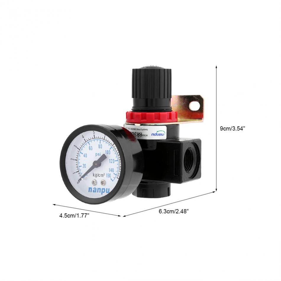 BR3000 G3/8'' Pressure Regulating Regulator G3/8'' Air Control Compressor Pressure Regulating Regulator Valve With Gauge