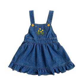 1533C abiti da ragazza abito con cinturino in Denim o camicia a fondo bianco primavera autunno 2022 abiti dolci da ragazza top con maniche a bolle: Blue dress / 73 for 9m