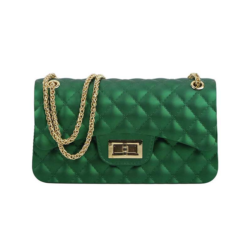 Color bag mini sweet wind mill sand jelly bag ling coloured drawing or pattern plaid one shoulder chain worn handbag: Green big