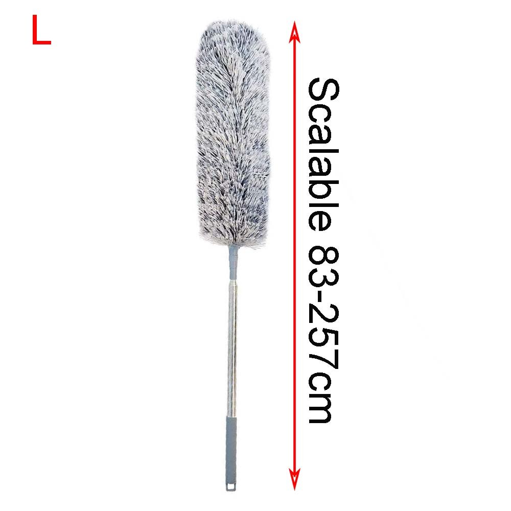 Ekstra lang mikrofiber støvsuger med teleskopisk forlængerstang og bøjeligt vaskbart hoved, fnugfri støvsuger til rengøringsværktøj til hjemmet: Skalerbar 83-257cm