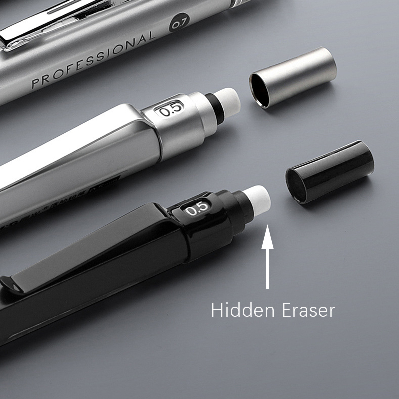 Hochwertiges Druckbleistift-einstellen aus Metall mit Minenminen, Zeichnung, automatischer Bleistift, 0,3, 0,5, 0,7, 2,0 mm, Bleistift für Kunstbedarf