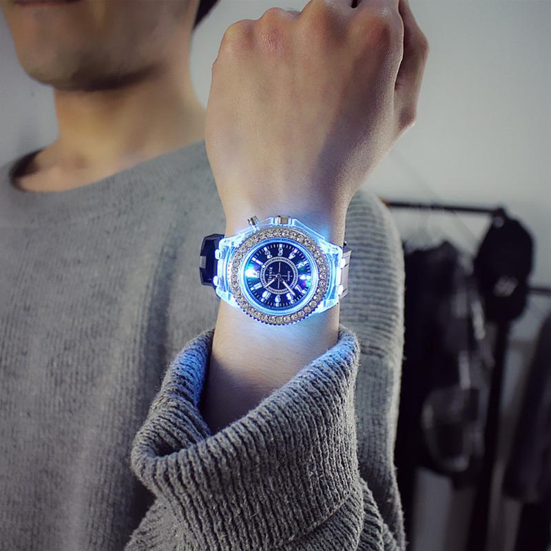 Licht quartz horloge met strass leren band, unisex analoog polshorloge