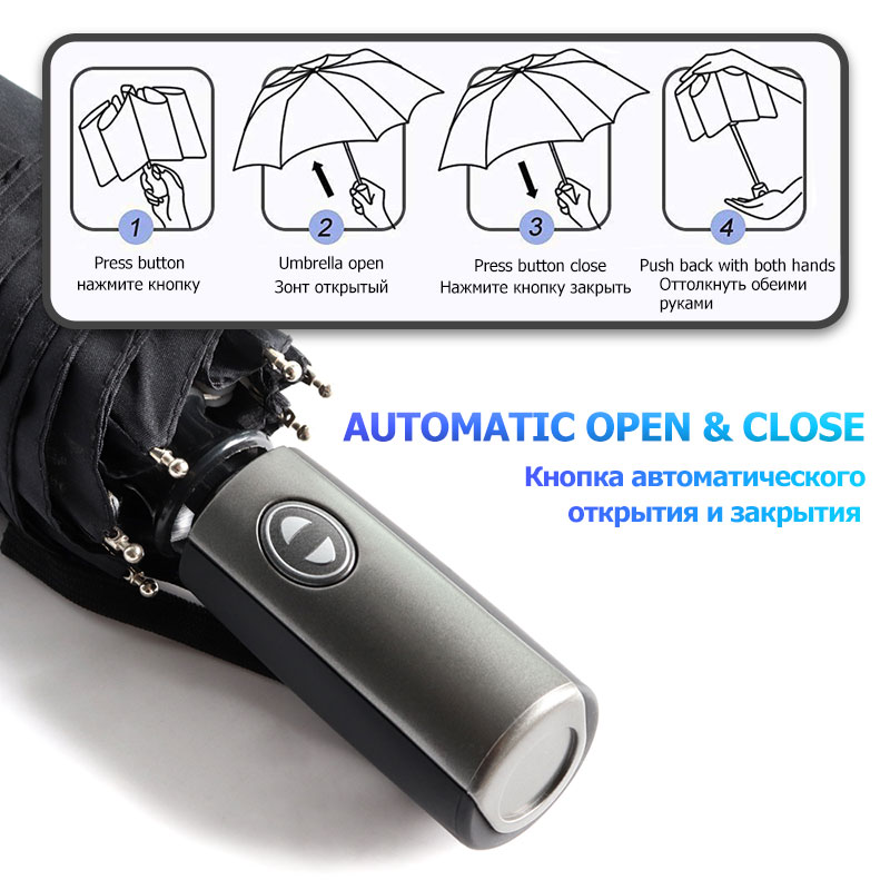 Umbrella Men Rain Woman Golf Business Umbrella Brand Big 120cm 3Folding Automatic Windproof Umbrellas Parasol