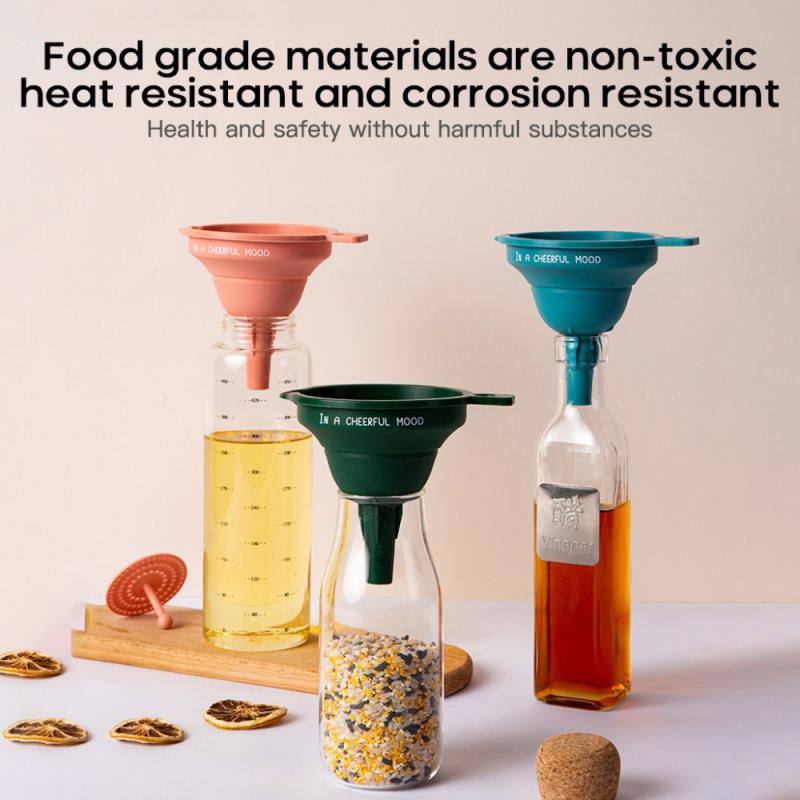 Folding Portable Funnel Silicone Liquid Fliter Collapsible Funnel Kitchen Liquid Dispensing Portable Multifunctional Oil Funnel