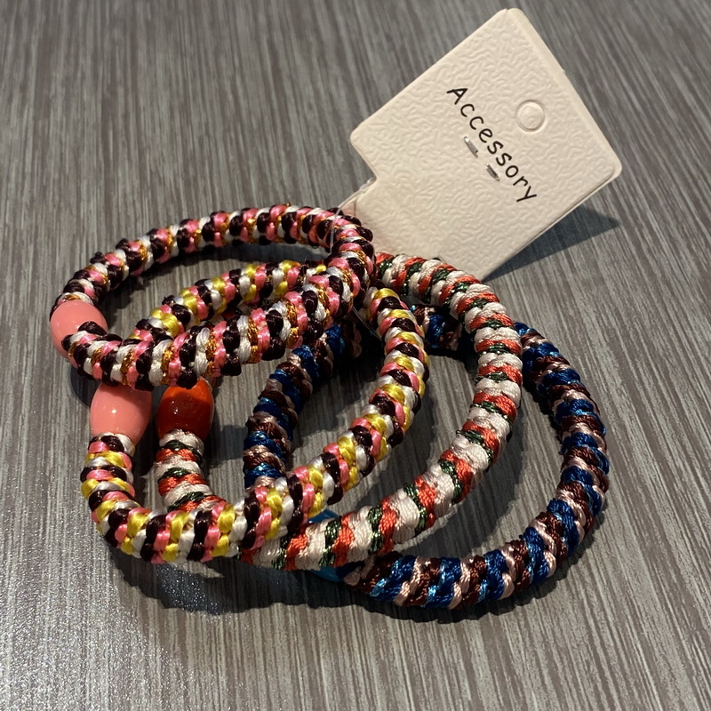 4 stks/set Vrouwen Hoge Elastiek haar elastiekjes Weave Rubberen Bandjes Voor Armbanden dames elastieken haarelastiek knekki haar elastiek Mode knekkies haar elastiek haarelastiekjes dames: GRIJS