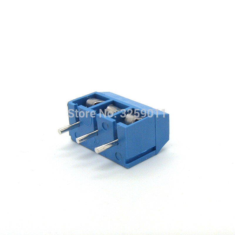 10PCS Small Electrical Connectors KF 301-3P Blue Copper 5.0mm Straight Pin PCB Screw Terminal Block Connector