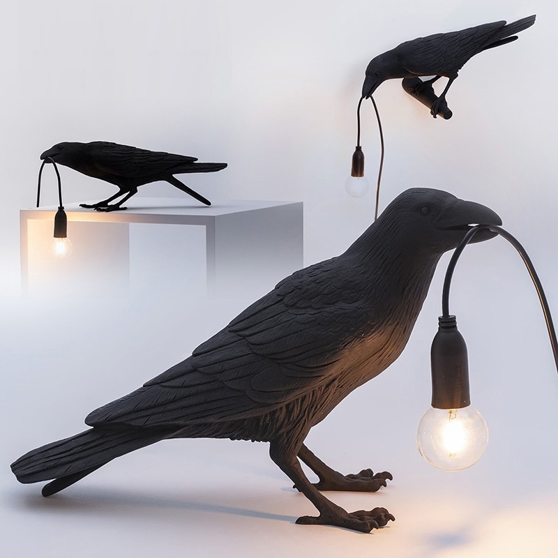 Fugl bordlampe ført med stik stue sengelamper gang til soveværelse restaurant boligindretning bordlamper