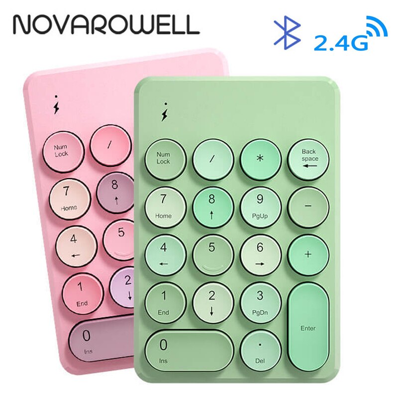 Mini Numeriek Toetsenbord Bluetooth Toetsenbord Draadloze Numpad Mix Kleur Candy Draagbare Voor Laptop Pc Computer Windows Teclados
