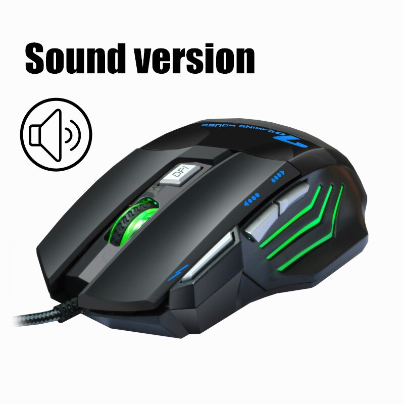 Wired Gaming Mouse 7 Button 5500 DPI LED Optical USB Game Mouse Computer Mouse Gamer Mice Cable Silent Mause For PC: Sound