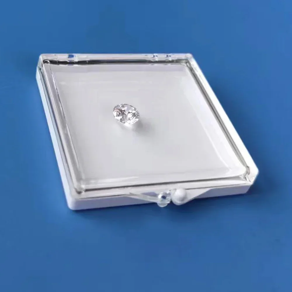 Lose Diamant Schmuck Display Box Edelsteine Stein Lagerung Organizer Klebrige Strass Vitrine Edelstein Verpackung Box Edelstein Box: WHITE