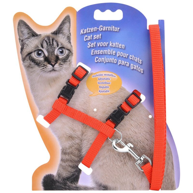 Smycz dla zwierząt zestaw klatka piersiowa regulowana uprząż dla kotów chodzenie pas piersiowy obroże dla kotów szczyt na zewnątrz chodzić pasek artykuły dla psów