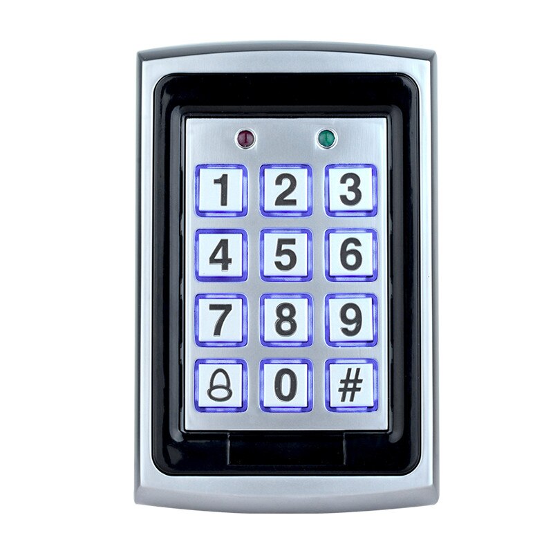 Contactless Rfid Teclado de Control de Acceso de Metal Con Cubierta A Prueba de agua Controlador de La Puerta Eléctrica de Bloqueo de Seguridad + 20 unids 125 KHz Llaveros: keypad