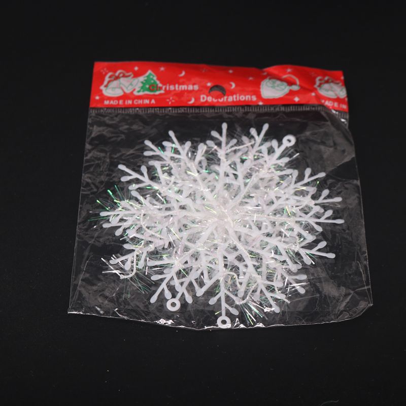 3 pieces of Christmas snowflake plastic snowflake Christmas decoration paste glass hanging on the tree