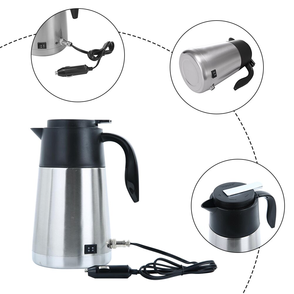 1300ml automatyczny podgrzewany kubek samochodowy ze stali nierdzewnej elektryczny termos podgrzewany kubek robić samochodu 12V 24V czajnik kubek podróżny podgrzewany kubek samochodowy