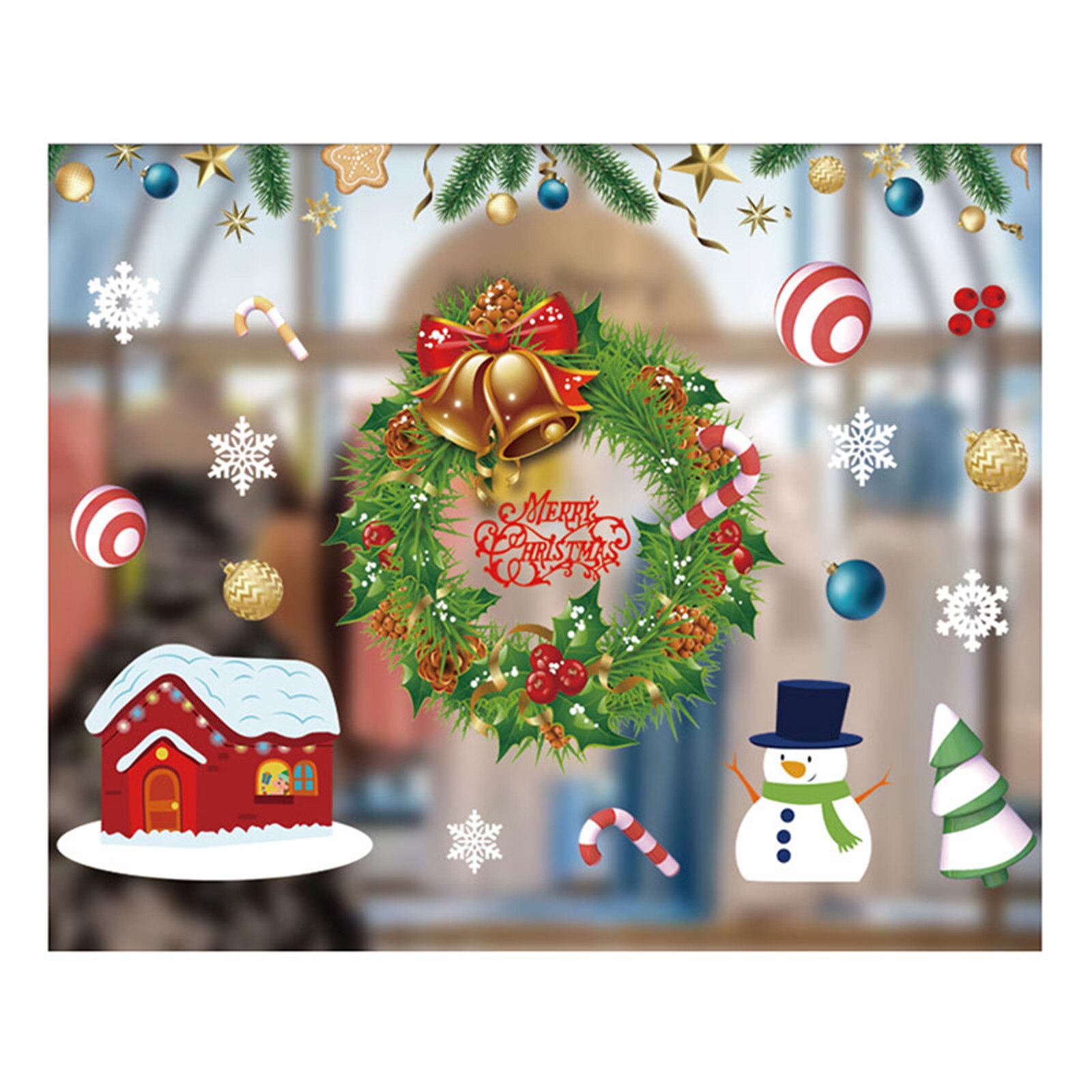 Christmas Window Clings Christmas Snowflake Window Stickers Decals Reusable Electrostatic for Window Glass Mirror Decoration: 6