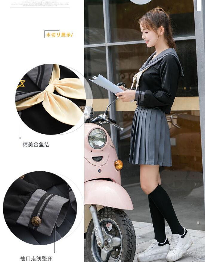 Traje de viento universitario, uniformes de Japón de la iglesia gótica JK, falda de hermana suave, traje de marinero Kansai de manga larga, uniforme escolar para estudiantes jkx114