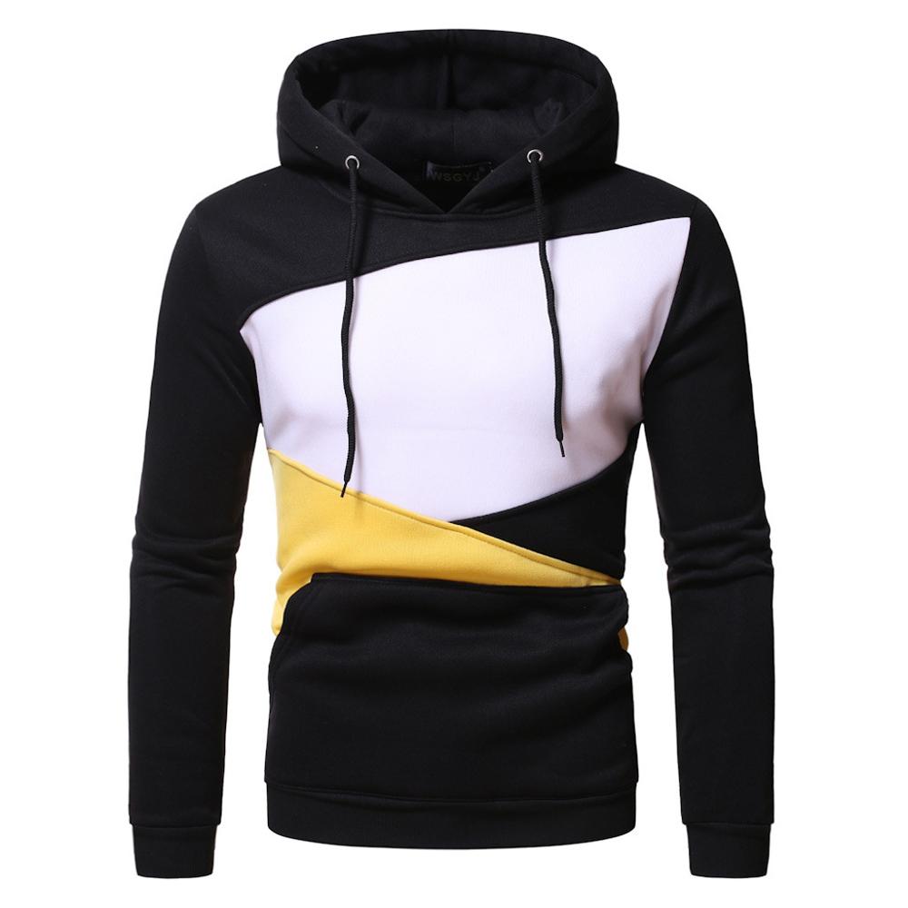 Hoodies Mannen Sudadera Hombre Herfst Lange Mouw Patchwork Capuchon Capuchon Top Uitloper Survetement Homme: L / B